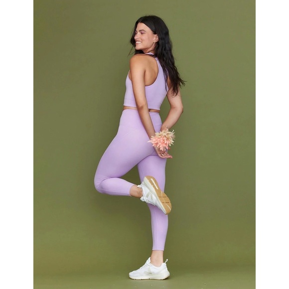 Girlfriend Collective Compressive High Waisted Legging in Lilac - Picture 2 of 4